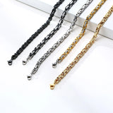 Men Basic Stainless Steel Chain Necklace 4mm Wide Metal Collar Punk Jewelry