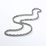 Men Basic Stainless Steel Chain Necklace 4mm Wide Metal Collar Punk Jewelry