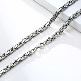 Men Basic Stainless Steel Chain Necklace 4mm Wide Metal Collar Punk Jewelry