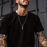 Men's Stainless Steel Geometric Necklace with Box Chain