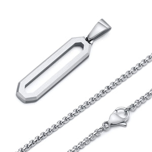 Men's Stainless Steel Geometric Necklace with Box Chain