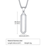 Men's Stainless Steel Geometric Necklace with Box Chain