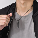 Men's Stainless Steel Geometric Necklace with Box Chain