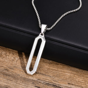 Men's Stainless Steel Geometric Necklace with Box Chain