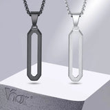 Men's Stainless Steel Geometric Necklace with Box Chain