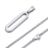 Men's Stainless Steel Geometric Necklace with Box Chain