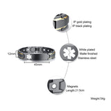 Men Medical Alert ID Bracelet Stainless Steel Pain Relief Bangle