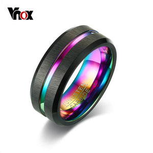 Thin Line Tungsten Ring Wedding Bands 8MM Men Carbide Rings