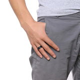 Thin Line Tungsten Ring Wedding Bands 8MM Men Carbide Rings