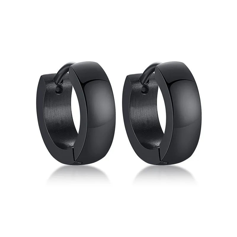 Men Unisex Stainless Small Hoop Huggie Earrings Ear Accessory
