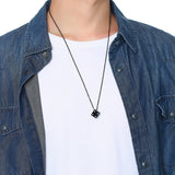 Men's Cube Dice Style Necklaces Stainless Steel Lucky for Him Jewelry