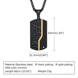 Men's Iced Out Geometric Pendant Dog Tag Necklace