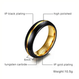 Men's 6MM Tungsten Carbide Ring Wedding Party Jewelry