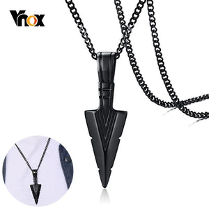 Men's Vintage Arrow Pendant Necklace Multi-Color Stainless Steel