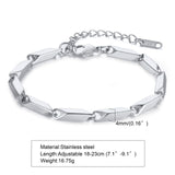 Men's Geometric Rhombus Chain Bracelet, Stainless Steel Wristband