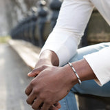 Men's Geometric Rhombus Chain Bracelet, Stainless Steel Wristband