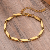 Men's Geometric Rhombus Chain Bracelet, Stainless Steel Wristband