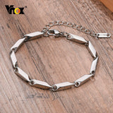 Men's Geometric Rhombus Chain Bracelet, Stainless Steel Wristband