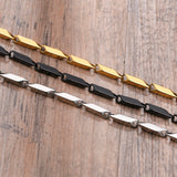 Men's Geometric Rhombus Chain Bracelet, Stainless Steel Wristband
