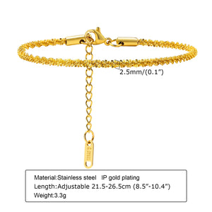 Minimalist Stainless Steel Chain Anklet for Women, Adjustable Ankle Chain