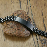 Minimalist Stainless Steel ID Tag Bracelet Polished Chain Wrist Bangle