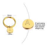 Minimalist Initial Key Chain, Stainless Steel Letter Engraved Keychain
