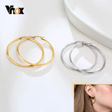 Large Hoop Earrings for Women, Stainless Steel Round Ear Gift Jewelry