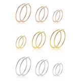 Large Hoop Earrings for Women, Stainless Steel Round Ear Gift Jewelry