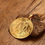 Mother of God Necklace Pendant Gold-color Stainless Steel Christian Jewelry