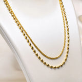 Rugby Balls Beads Choker Necklace, Gold Stainless Steel Collar Jewelry