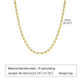 Rugby Balls Beads Choker Necklace, Gold Stainless Steel Collar Jewelry