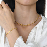 Rugby Balls Beads Choker Necklace, Gold Stainless Steel Collar Jewelry