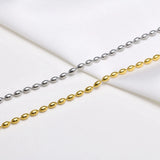 Rugby Balls Beads Choker Necklace, Gold Stainless Steel Collar Jewelry