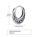 Nordic Viking Knot Hoop Earrings, Stainless Steel Huggies