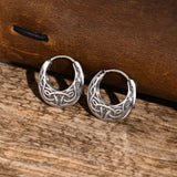 Nordic Viking Knot Hoop Earrings, Stainless Steel Huggies