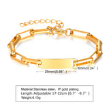 Personalized Engrave Gold ID Bracelet for Women