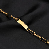 Personalized Engrave Gold ID Bracelet for Women