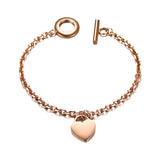 Personalised Heart ID Charm Bracelets Engrave Name Stainless Steel