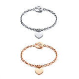 Personalised Heart ID Charm Bracelets Engrave Name Stainless Steel