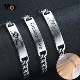 Personalized Stainless Steel Link Chain Bracelet for Women Men