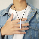 Custom Engraved Square Bar Name Necklace for Men
