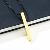 Custom Engraved Square Bar Name Necklace for Men