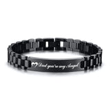Personalized Heart Quotes to Dad Men Bracelet Stainless Steel Casual Gents