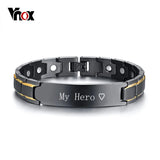 Personalized ID Jewelry Therapy Healing Magnetic Bracelet for Men