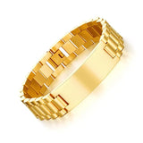 Personalized ID Men Bracelet Gold-color Stainless Steel DIY Engraving Words