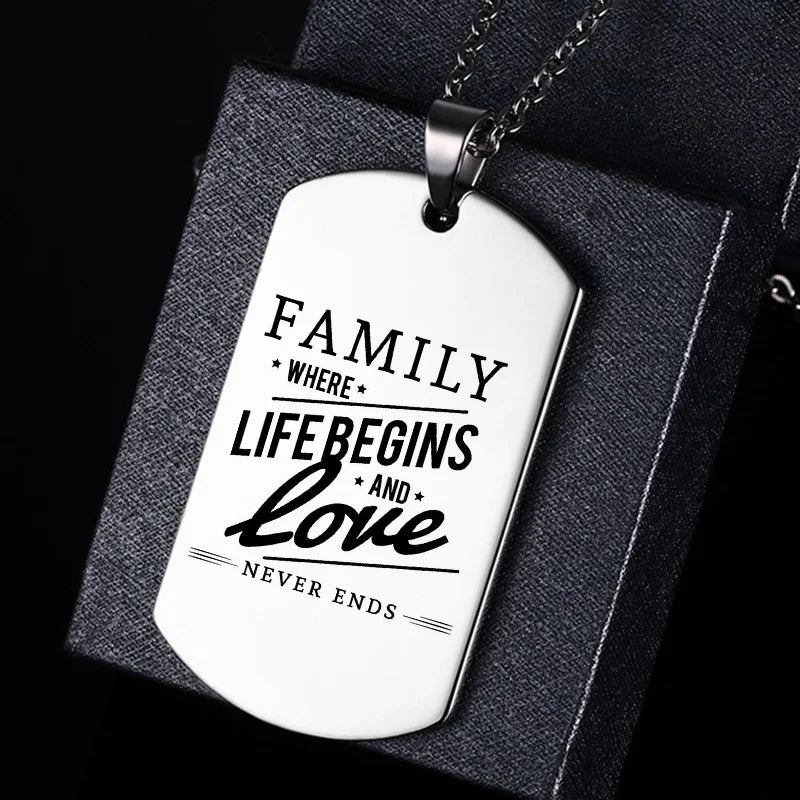 Personalized Image Necklaces Stainless Steel Dog Tag Pendant