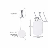 Personalized Image Necklaces Stainless Steel Dog Tag Pendant