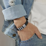 Personalized Names Bracelets Leather Men's Bangle