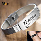 Custom Men's Stainless Steel Bracelet with Icons Logo