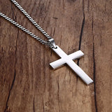 Philippians 4:13 Cross Pendant Stainless Steel Necklace for Men